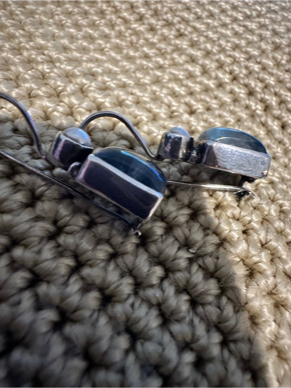 Sterling Silver Sundance labradorite and Pearl Drop Earrings - Picture 6 of 10